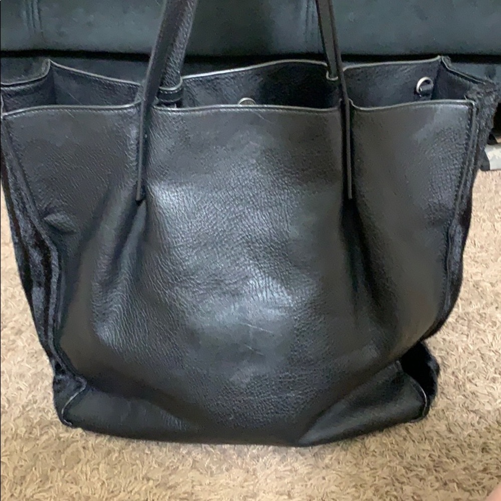 Free People Faux Leather Calf Hair Tote